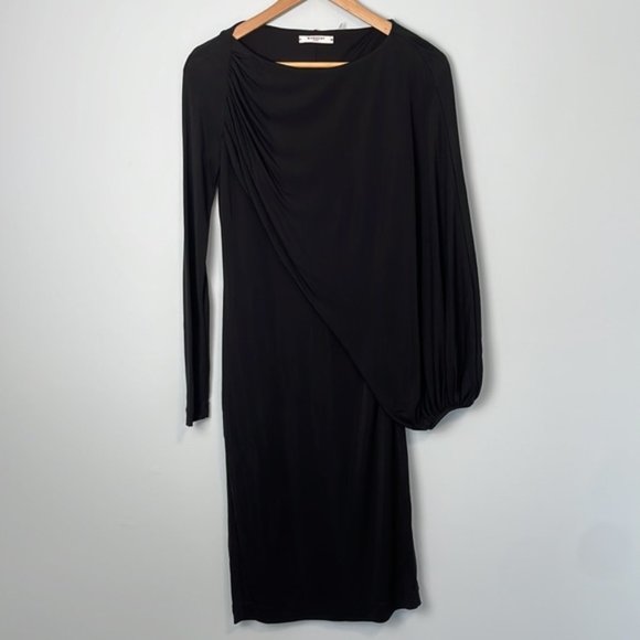 Givenchy Bateau Neckline Knee-Length Black Dress Size 40 - Picture 2 of 13